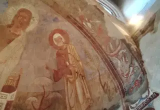 Affreschi catino absidale - Chiesa di San Pietro a Carpignano Sesia
