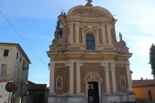 Facciata prima dei restauri - Parrocchiale di San Mamante a Cavaglio d'Agogna