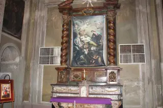 Interno prima dei restauri - Parrocchiale di San Mamante a Cavaglio d'Agogna
