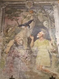 Affresco Santi Gerolamo e Paolo Eremita - Santuario della Madonna delle Grazie a Cavallermaggiore