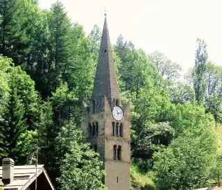 Campanile - Parrocchiale di Nostra Signora della Neve a Cesana TorineseFrazione Bousson