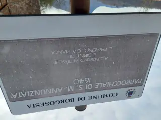 Pannello illustrativo - Parrocchiale di Santa Maria Annunziata a BorgosesiaFrazione Agnona