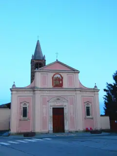 Facciata e campanile - Chiesa di Santa Maria del Pino a Coazze
