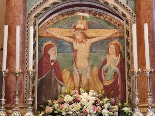Cristo, Maria e San Giovanni - Santuario della Madonna di Luciago a Armeno