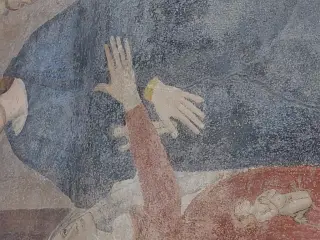 Visita di Maria ad Elisabetta dettaglio - Cappella della Madonna del Boschetto a Frossasco