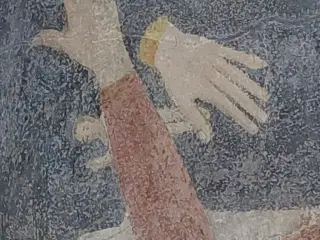 Visita di Maria ad Elisabetta dettaglio - Cappella della Madonna del Boschetto a Frossasco