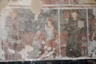 Tracce di affreschi - Santuario della Madonna dei Campi a Landiona